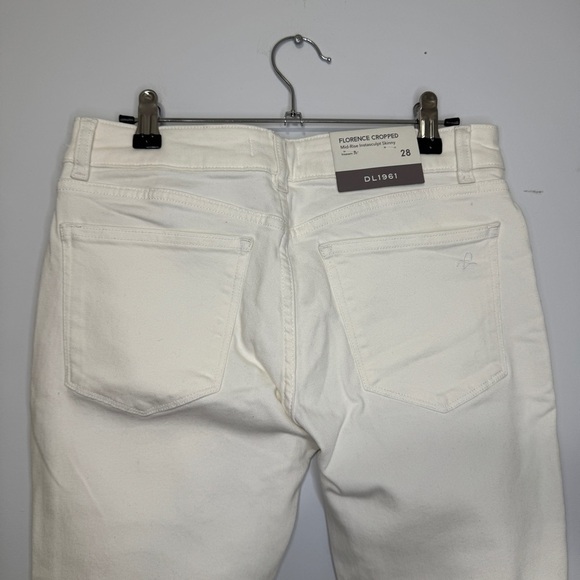 DL1961 Florence Cropped Skinny Jeans White Porcelain Size 28 NWT - Picture 4 of 14